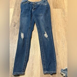 Zara Women's Distressed Denim Skinny Jeans